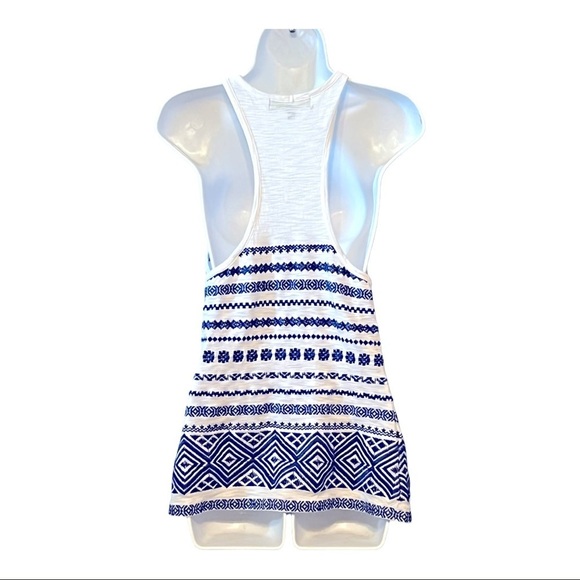 Sam Edelman Embroidered Boho Razorback Tank Top Medium White Festival Summer - Picture 2 of 4